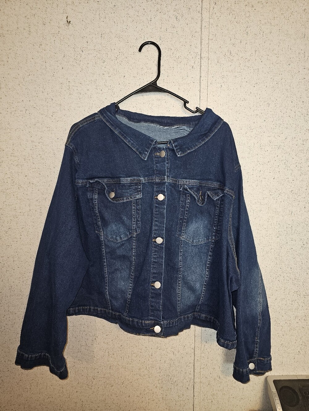 Classic Dark Blue Denim Jacket - Its Stretchy